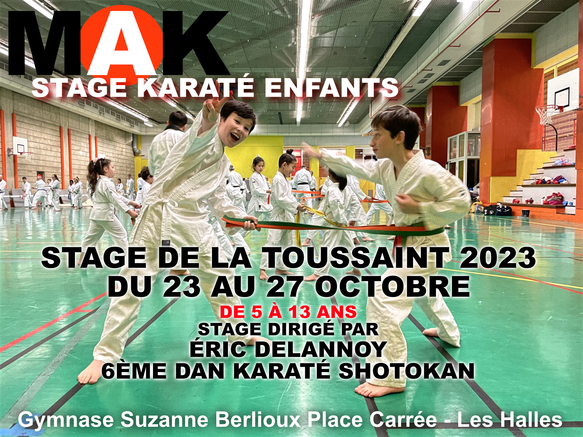 Stage Karate enfants vacances Toussaint 2023